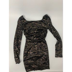 Ark & Co Black and Gold Dress Size M